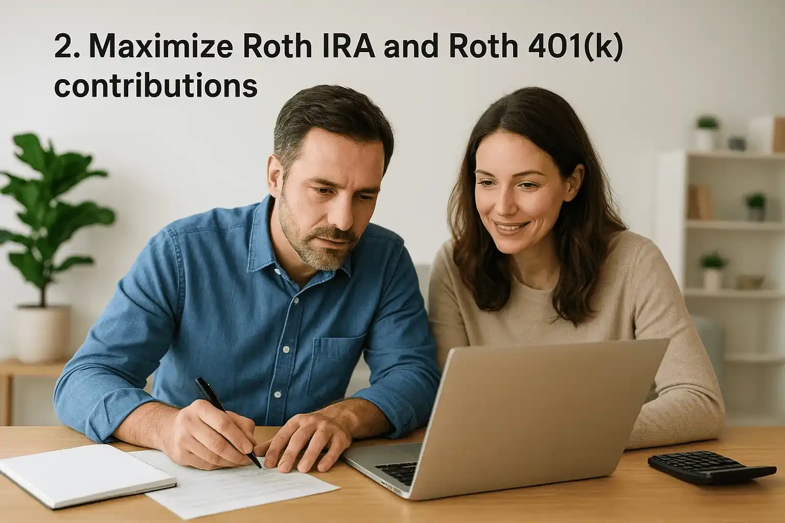 2. Maximize Roth IRA and Roth 401(k) contributions