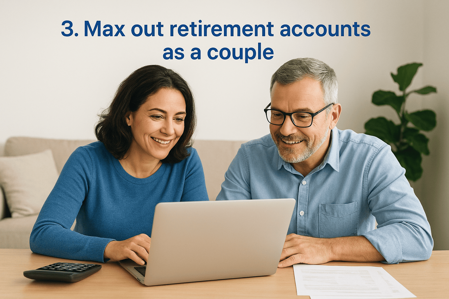 3. Max out retirement accounts as a couple