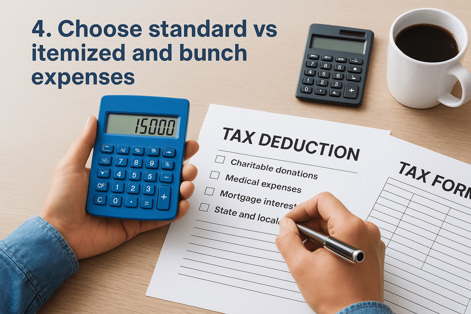 4. Choose standard vs itemized and bunch expenses