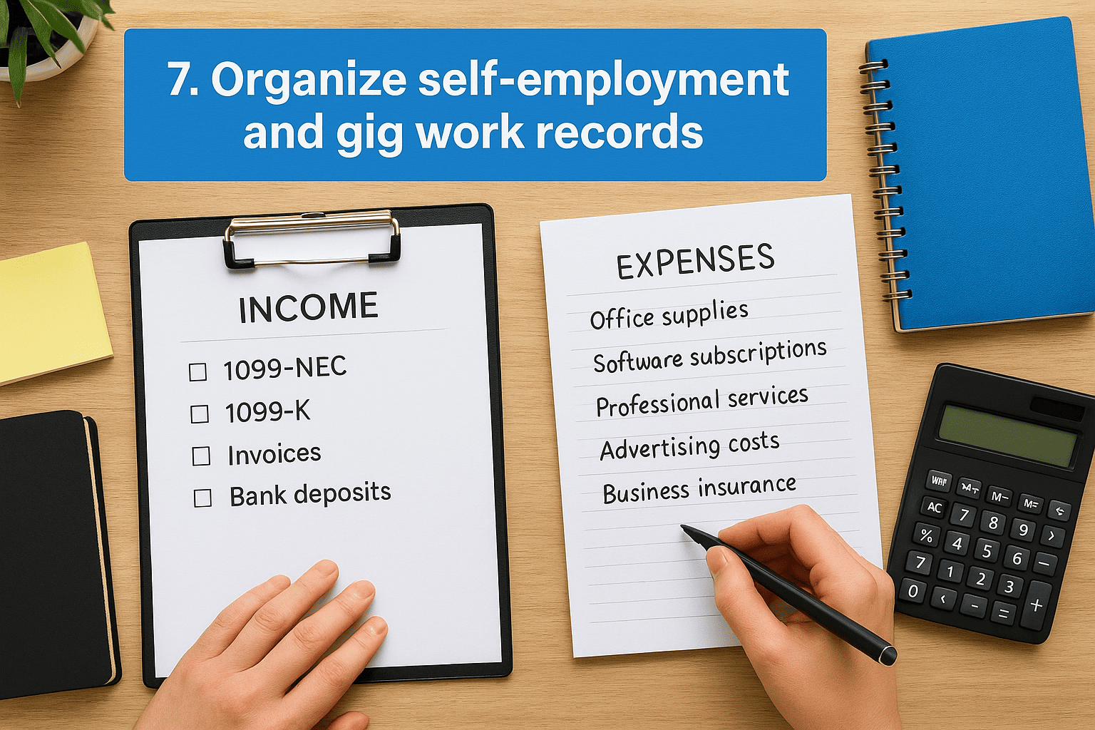 7. Organize self-employment and gig work records