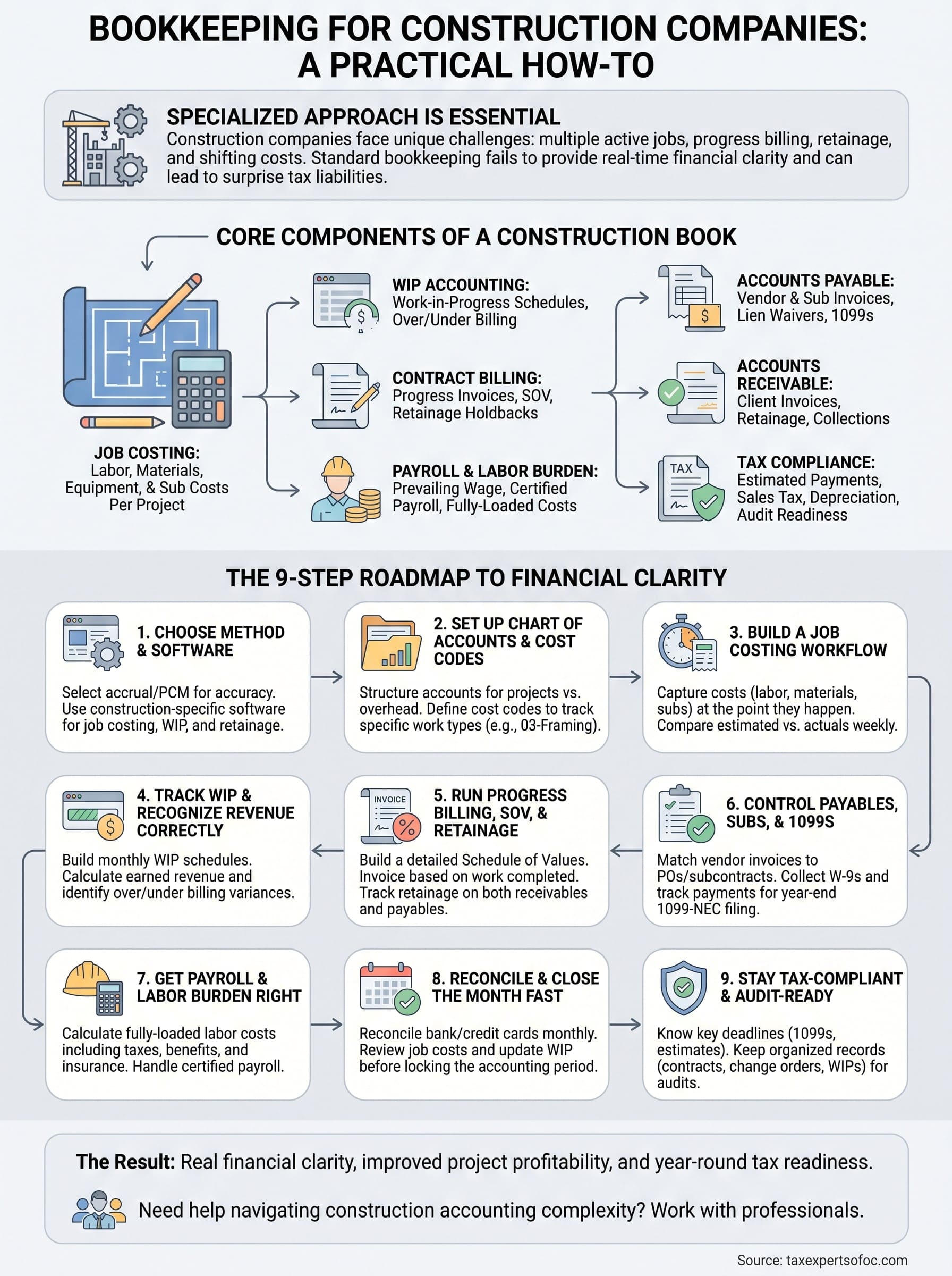 bookkeeping for construction companies infographic