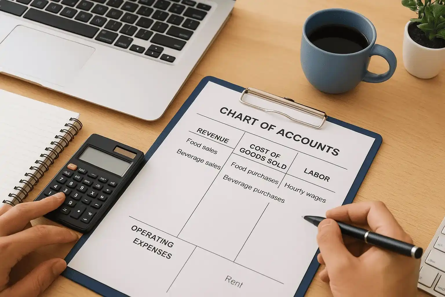 Build a chart of accounts tailored to food service