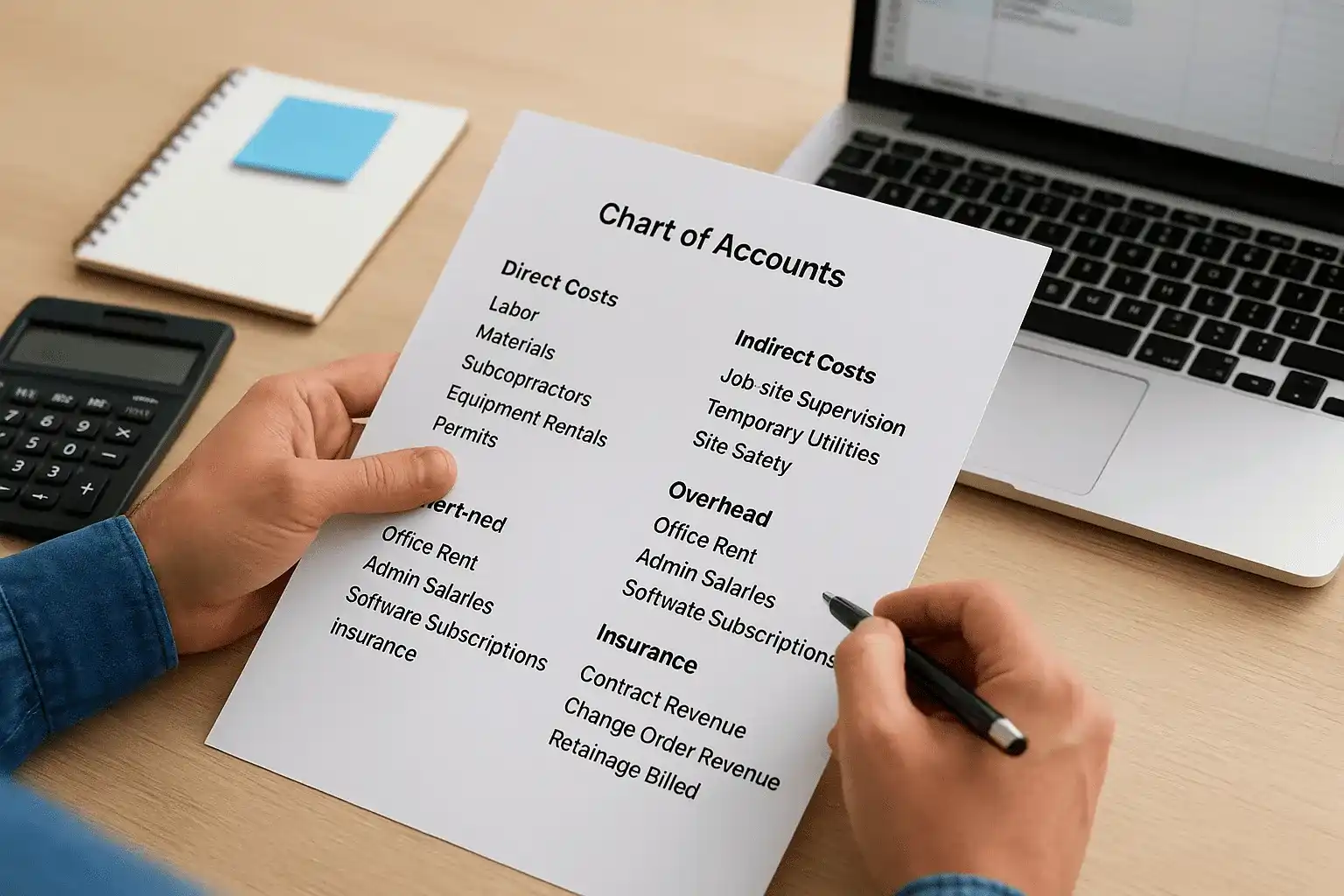 Build a chart of accounts that mirrors your projects
