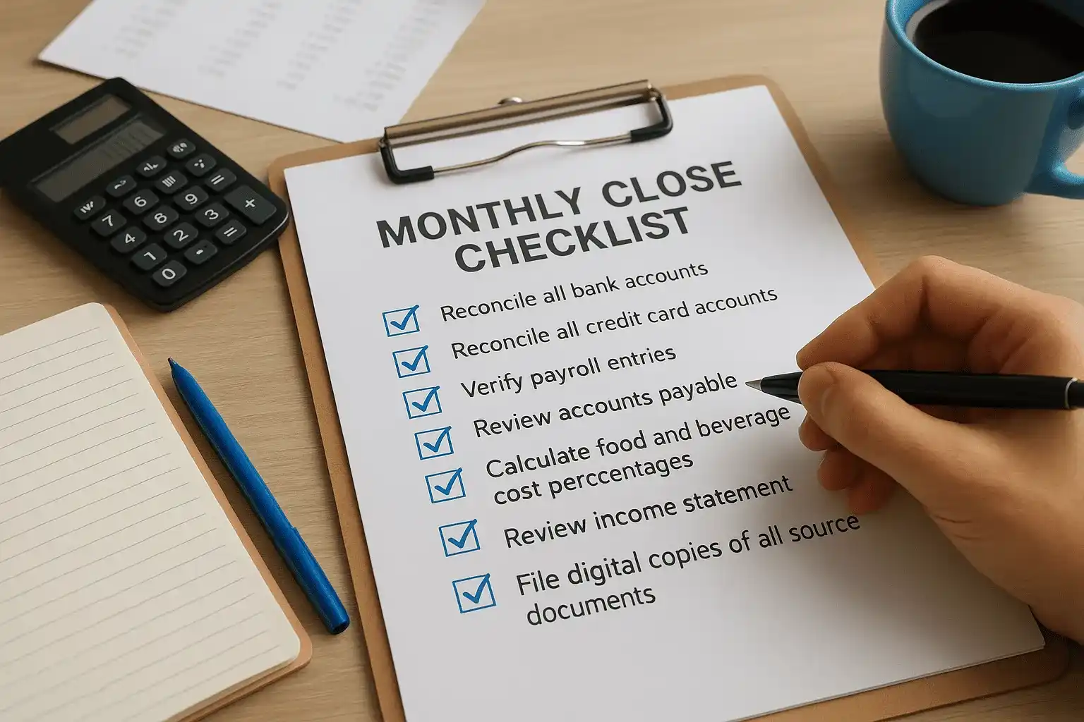Build a monthly close checklist
