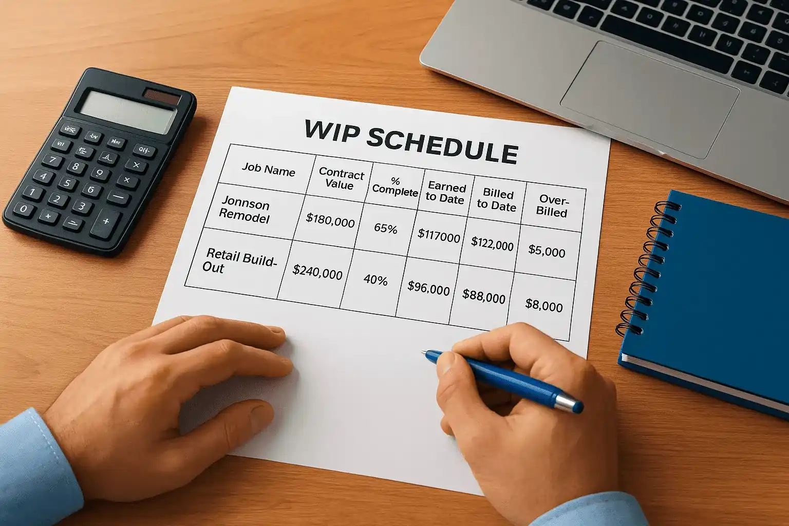 Build a WIP schedule and review it monthly