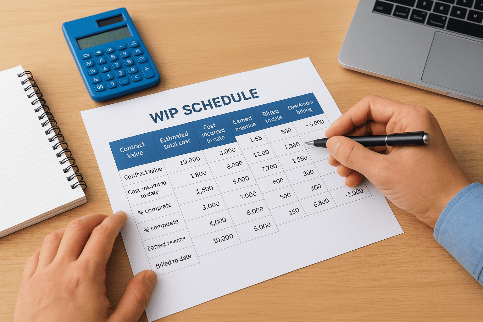 Build your WIP schedule monthly