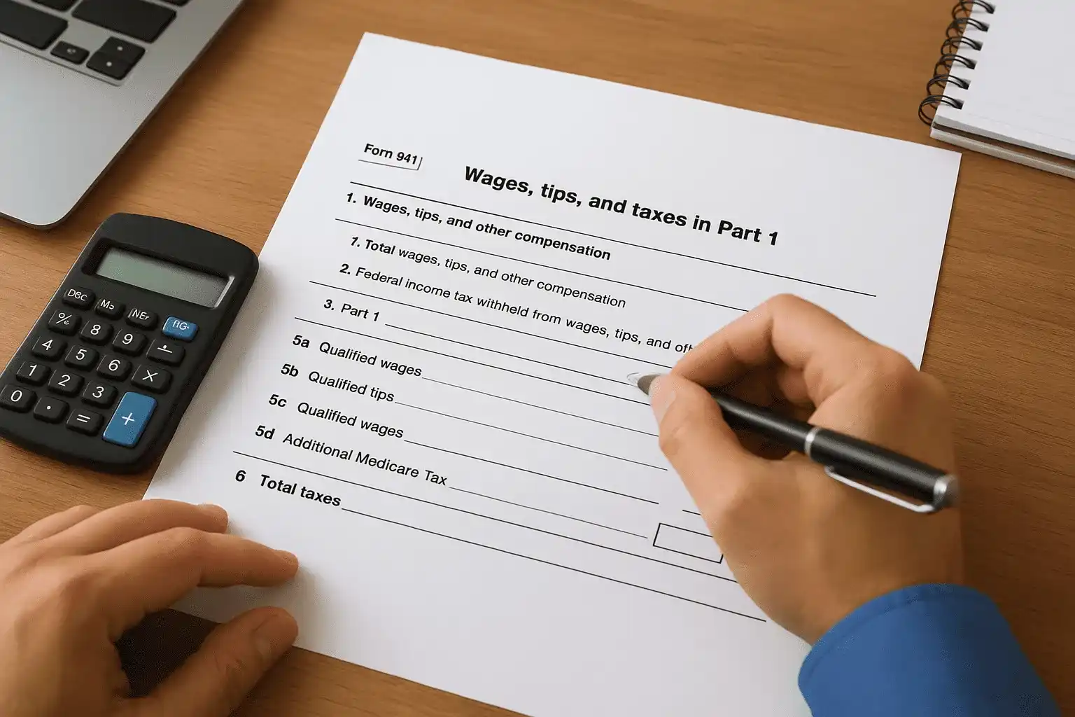 Calculate wages and taxes in Part 1