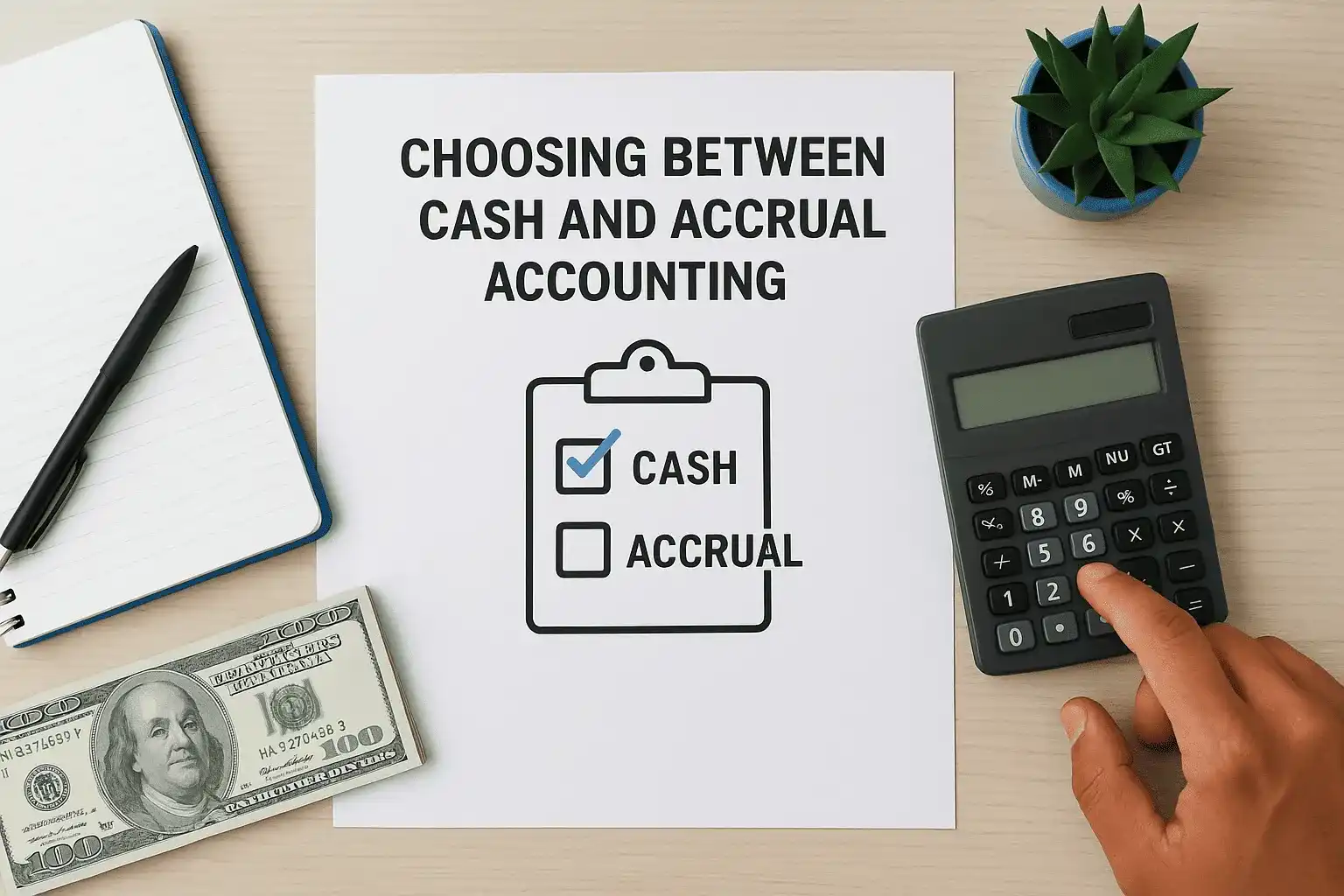 Choosing between cash and accrual accounting
