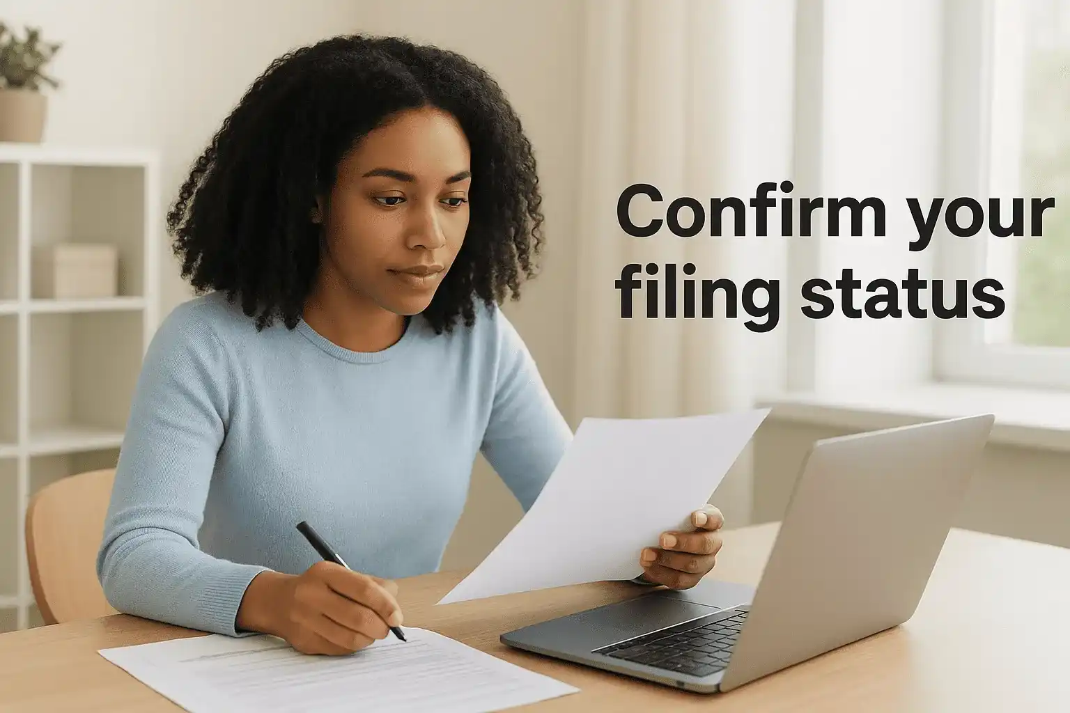 Confirm your filing status