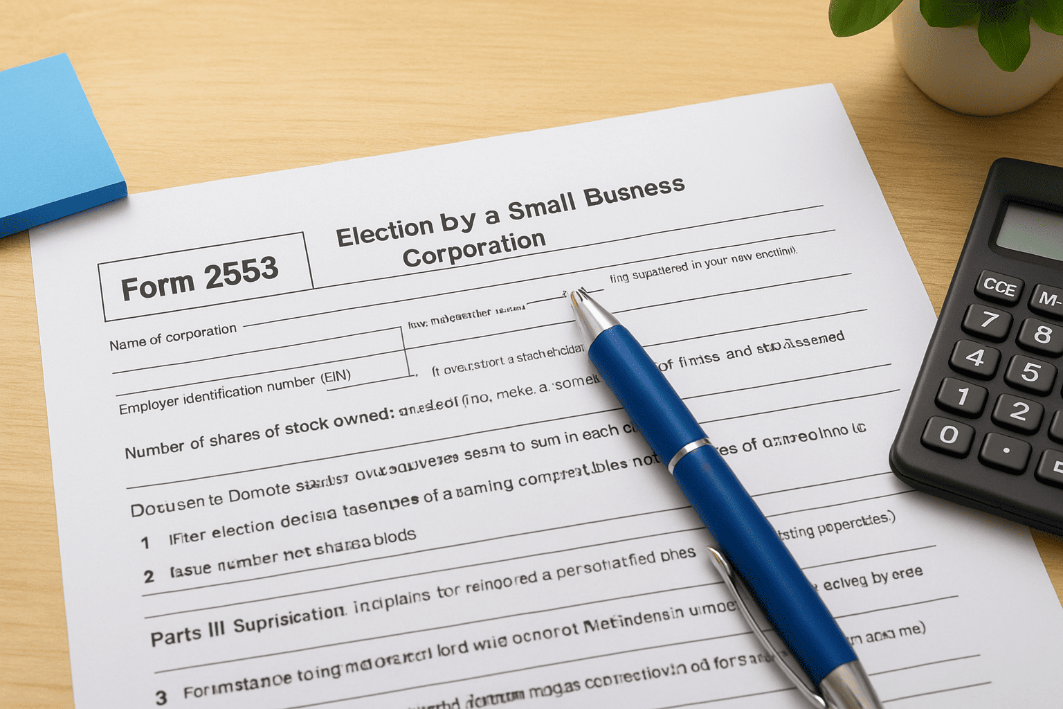 form 2553 Instructions