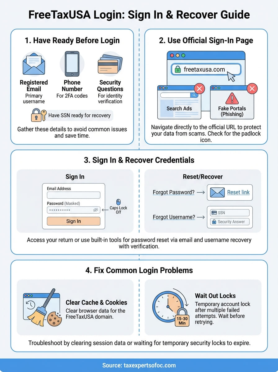 freetaxusa login infographic