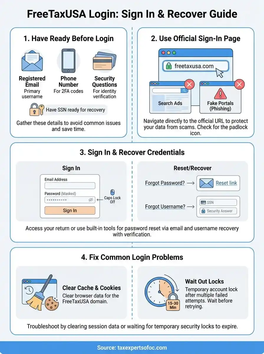 freetaxusa login infographic