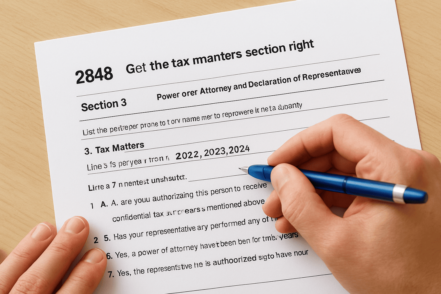Getting the tax matters section right