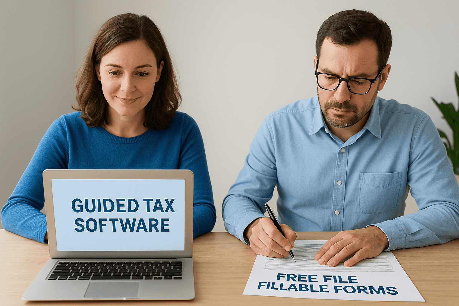 Guided tax software vs Free File Fillable Forms