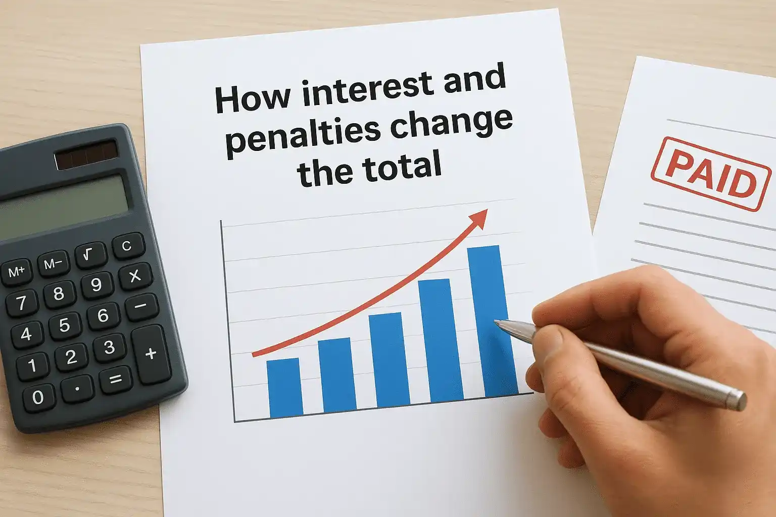 How interest and penalties change the total