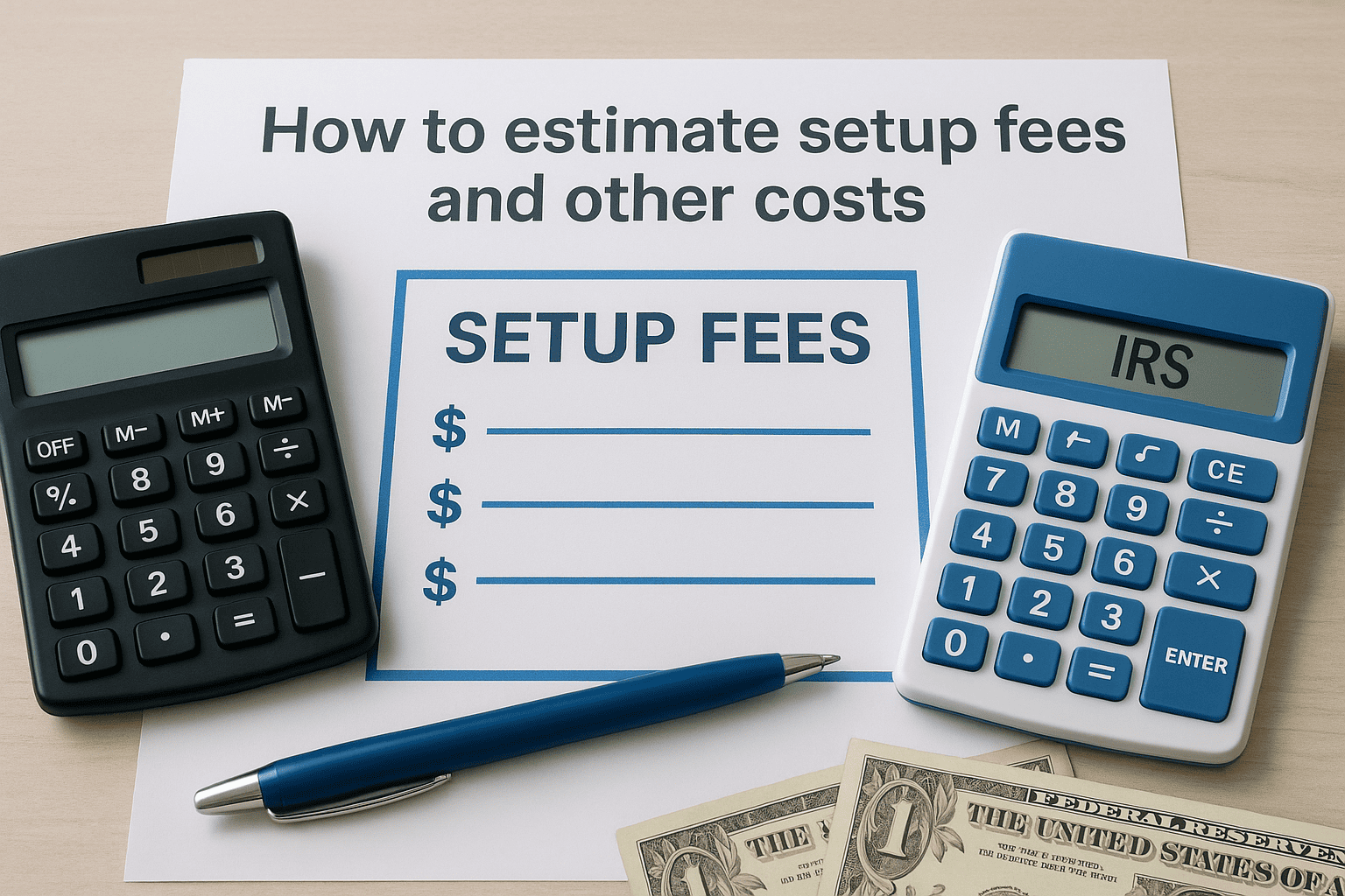 How to estimate setup fees and other costs