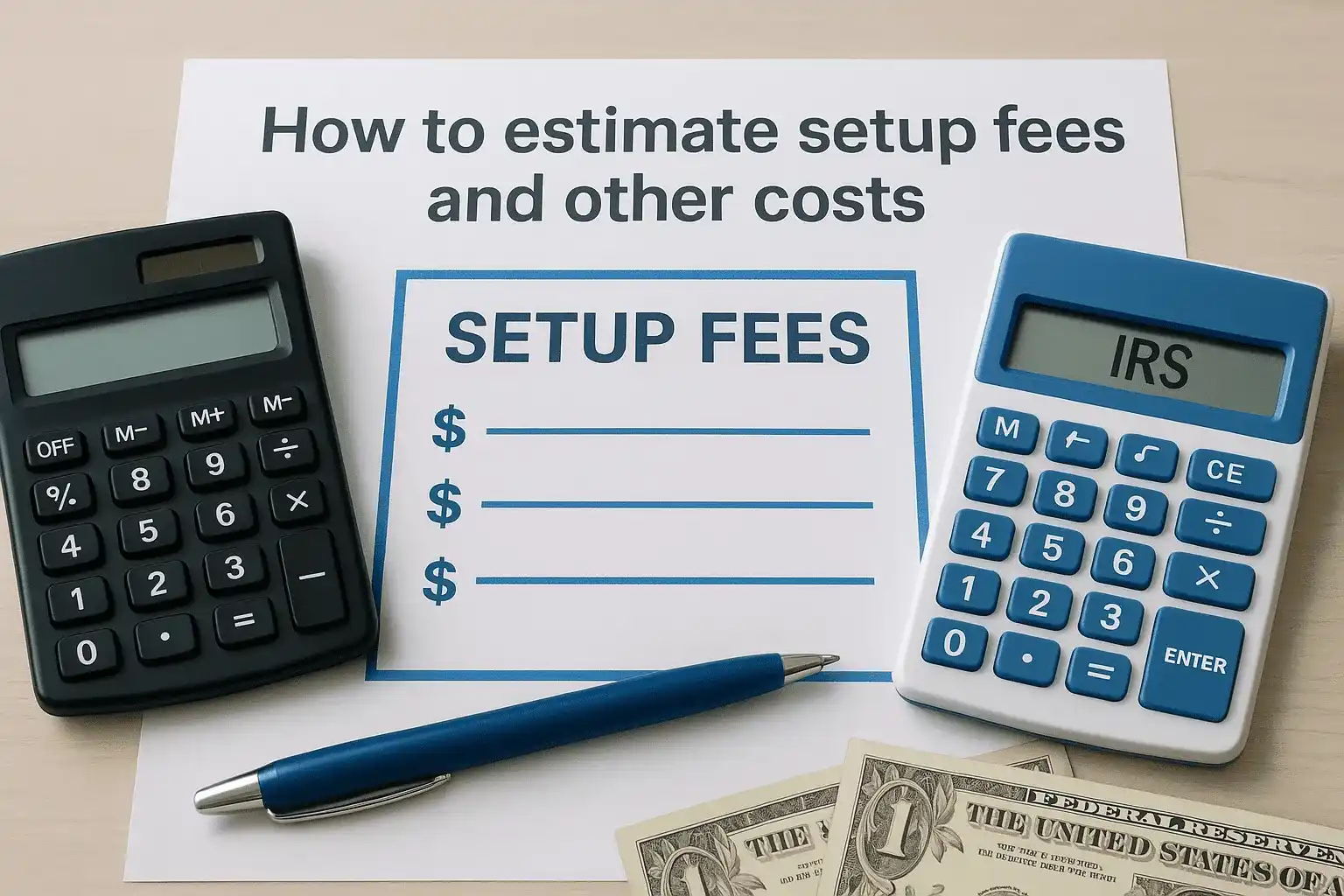 How to estimate setup fees and other costs