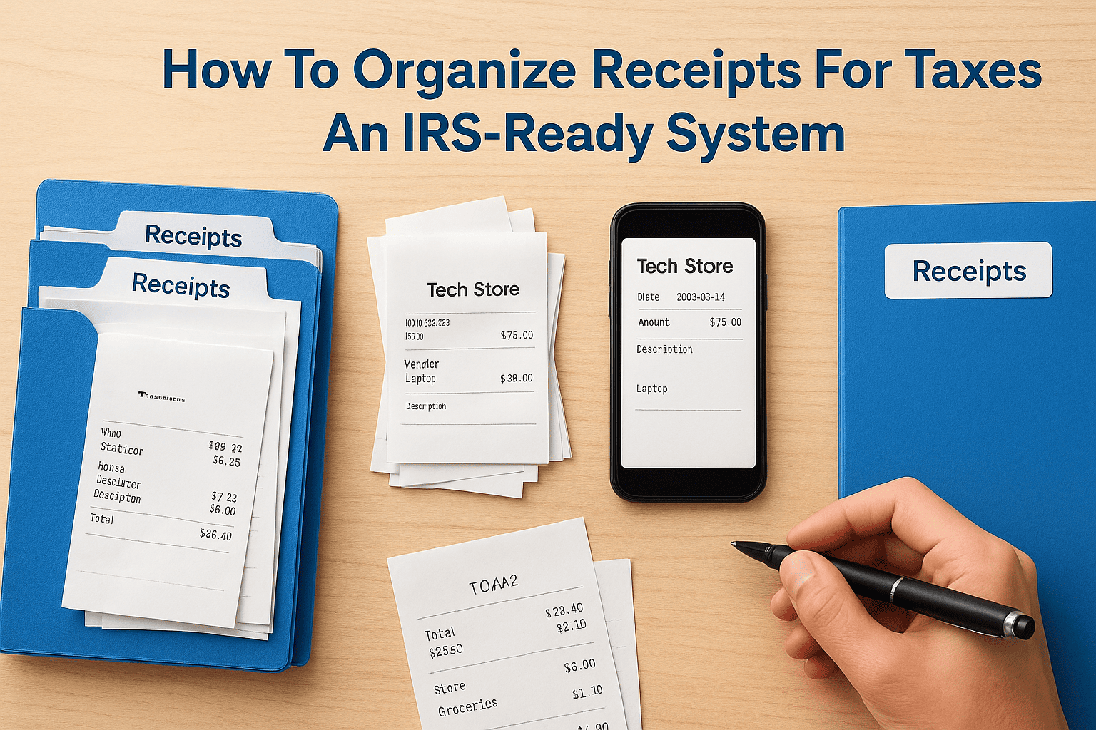 how to organize receipts for taxes