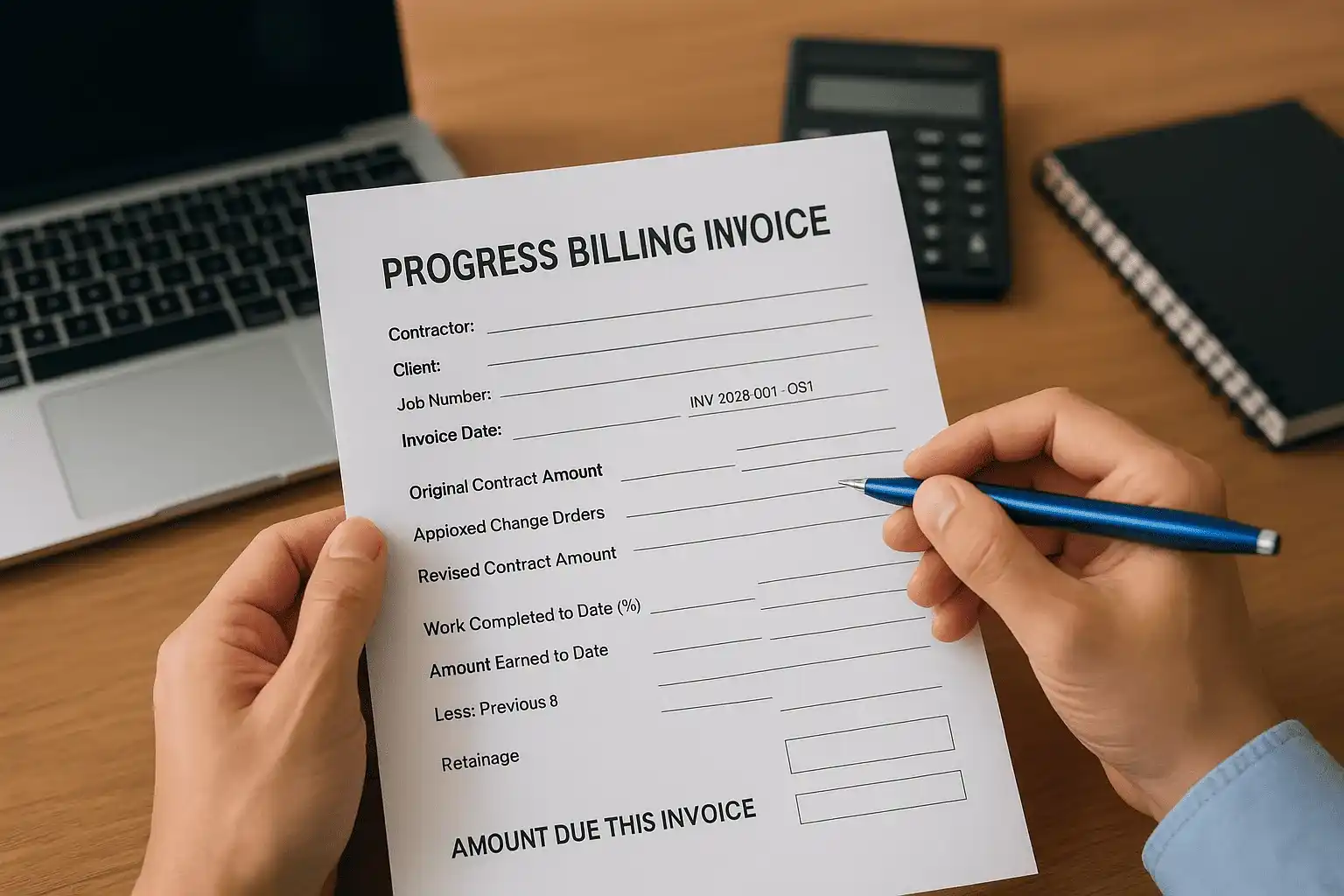 How to structure a progress billing invoice