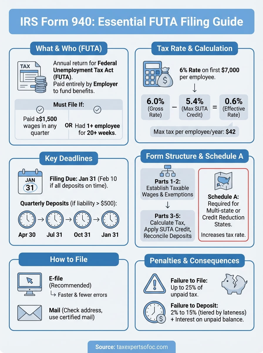irs form 940 instructions infographic