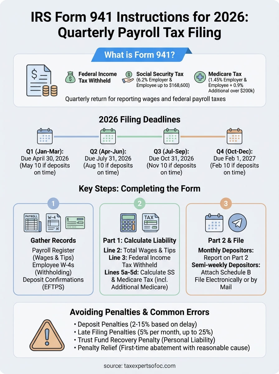 irs form 941 instructions infographic