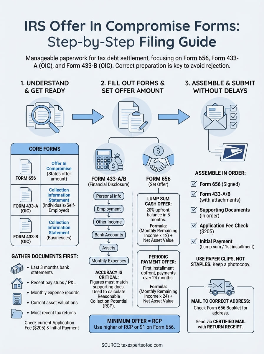 irs offer in compromise forms infographic