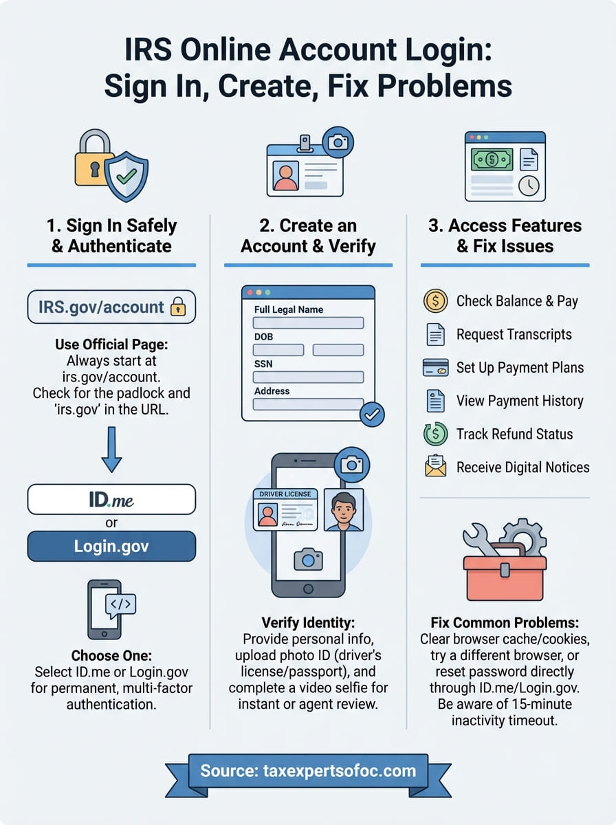 irs online account login infographic