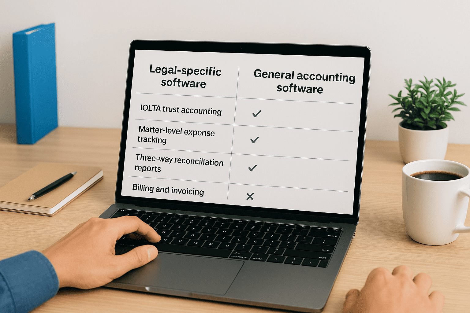Legal-specific vs. general accounting software