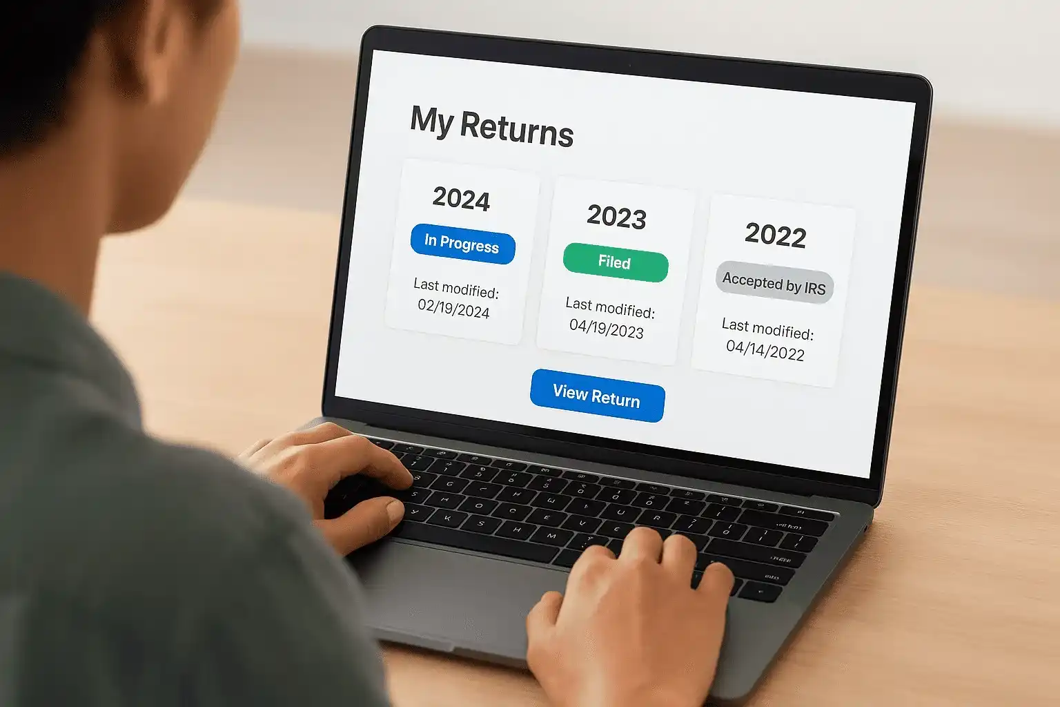 Navigate to your return after signing in