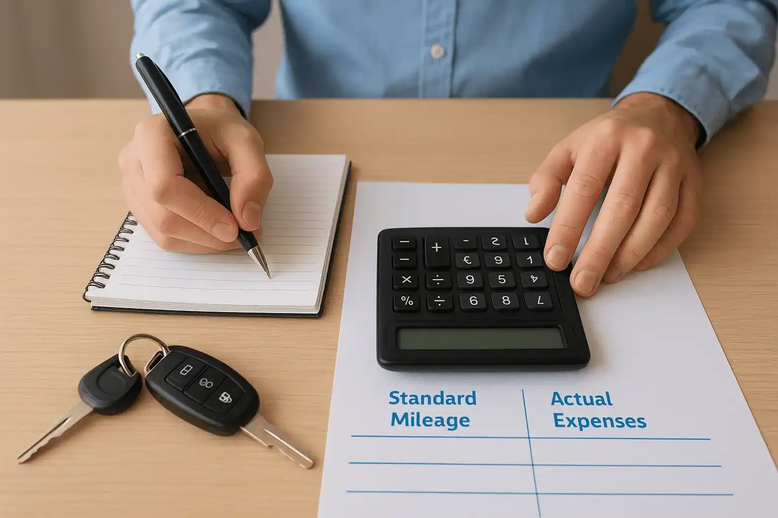 Pick standard mileage or actual expenses