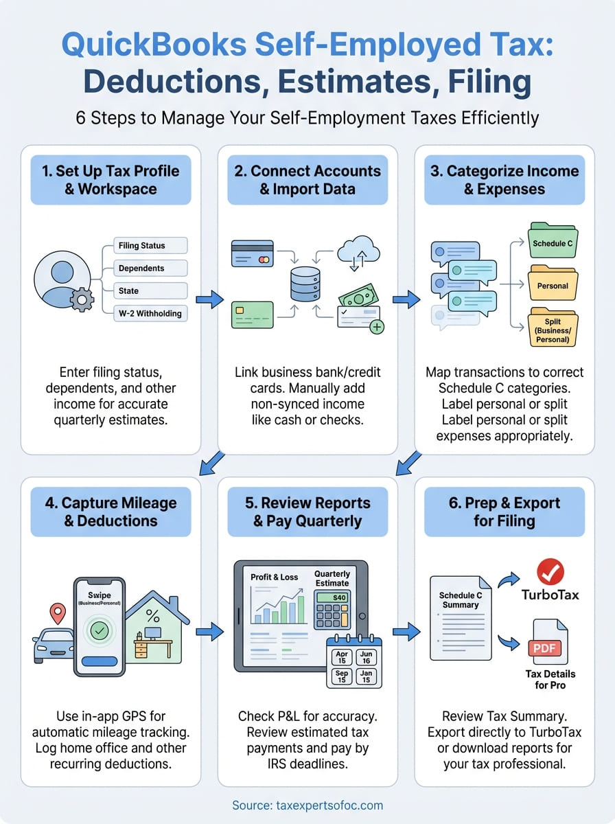 quickbooks self employed tax infographic