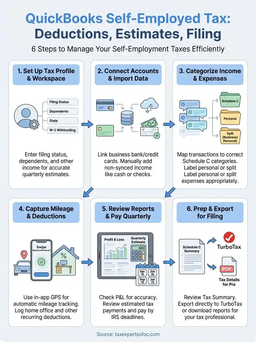 quickbooks self employed tax infographic
