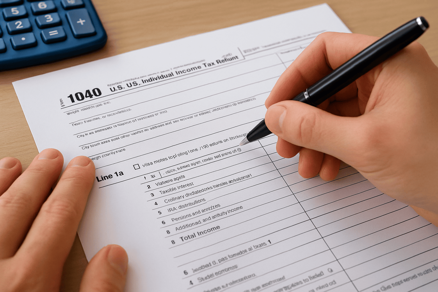 Report every income source on Lines 1 through 8