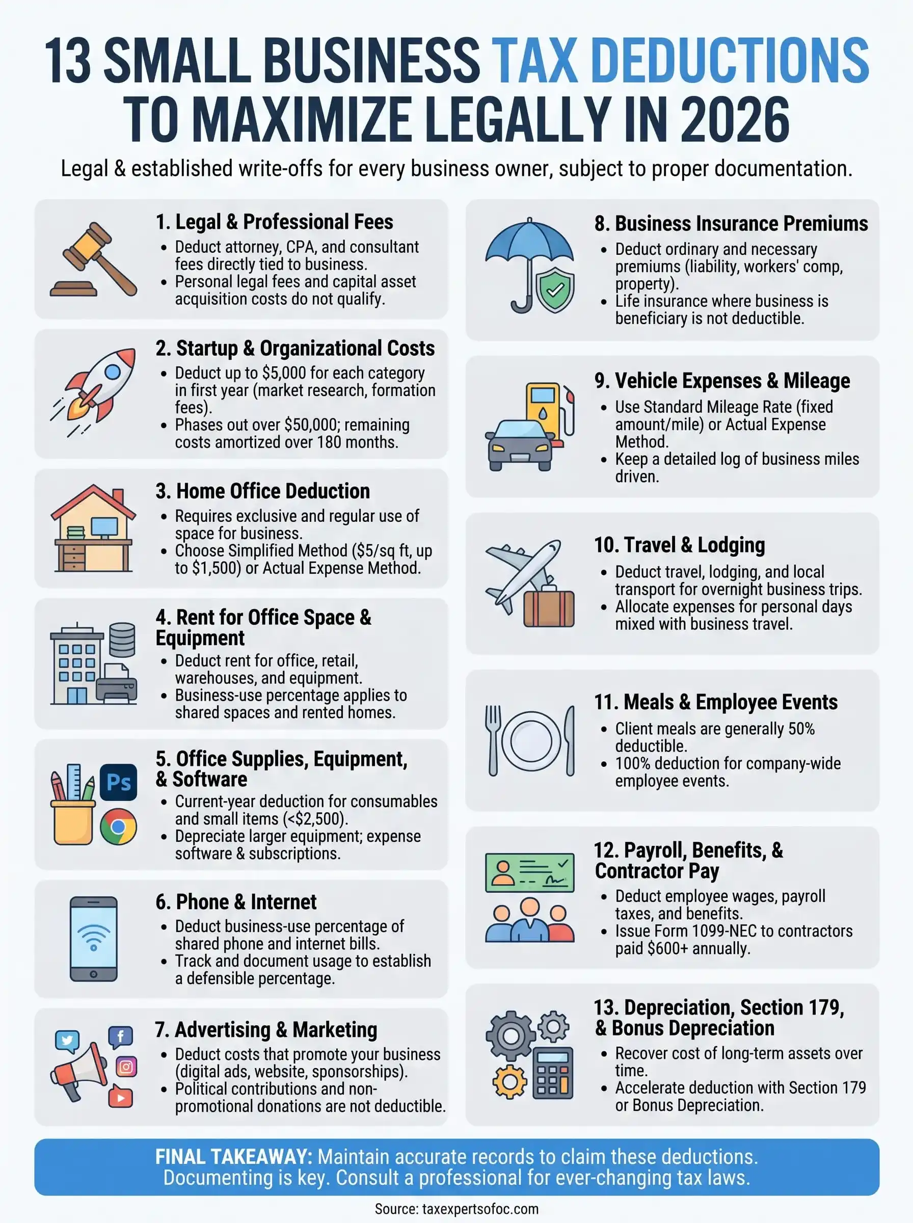small business tax deductions infographic