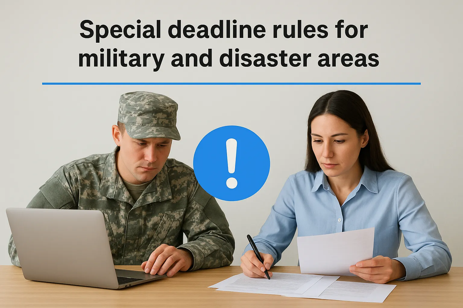 Special deadline rules for military and disaster areas