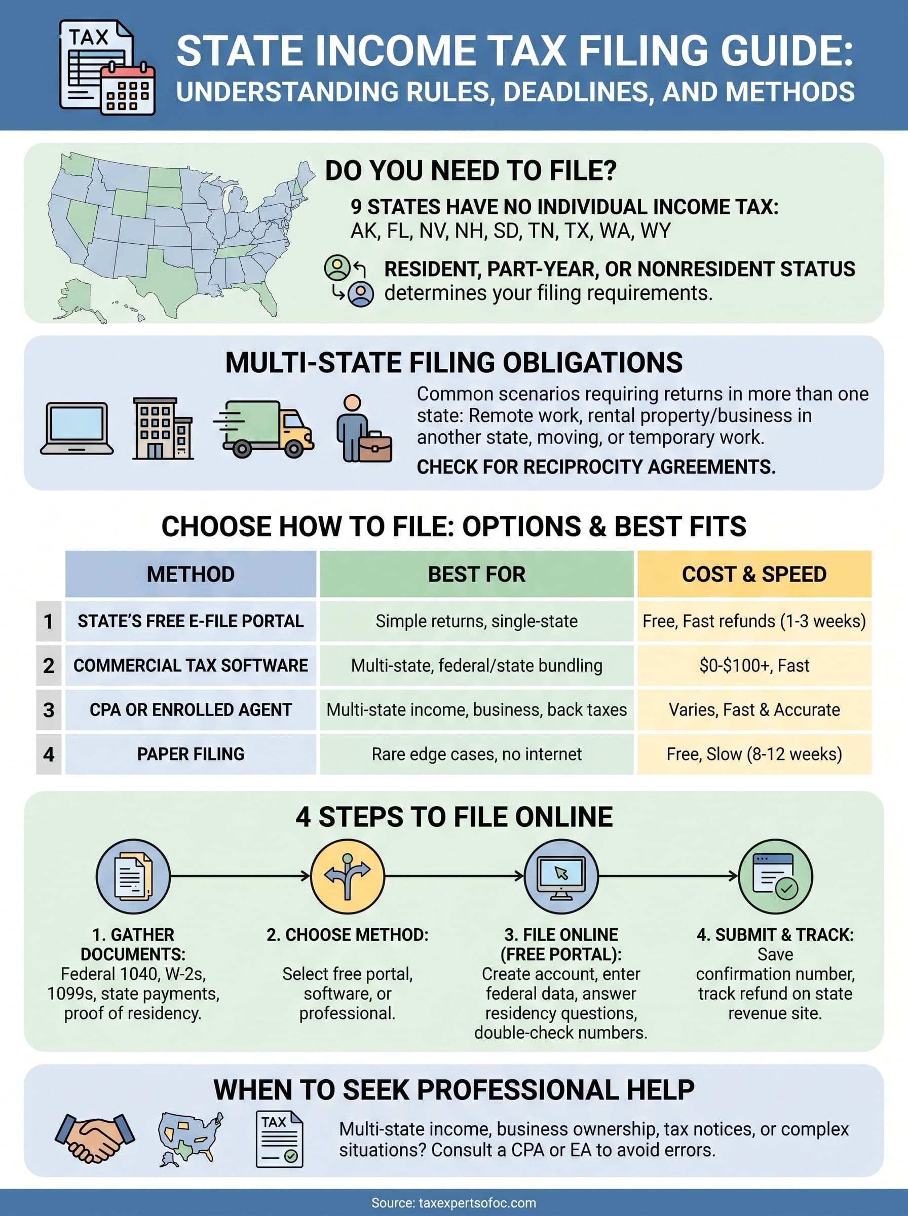 state income tax filing infographic