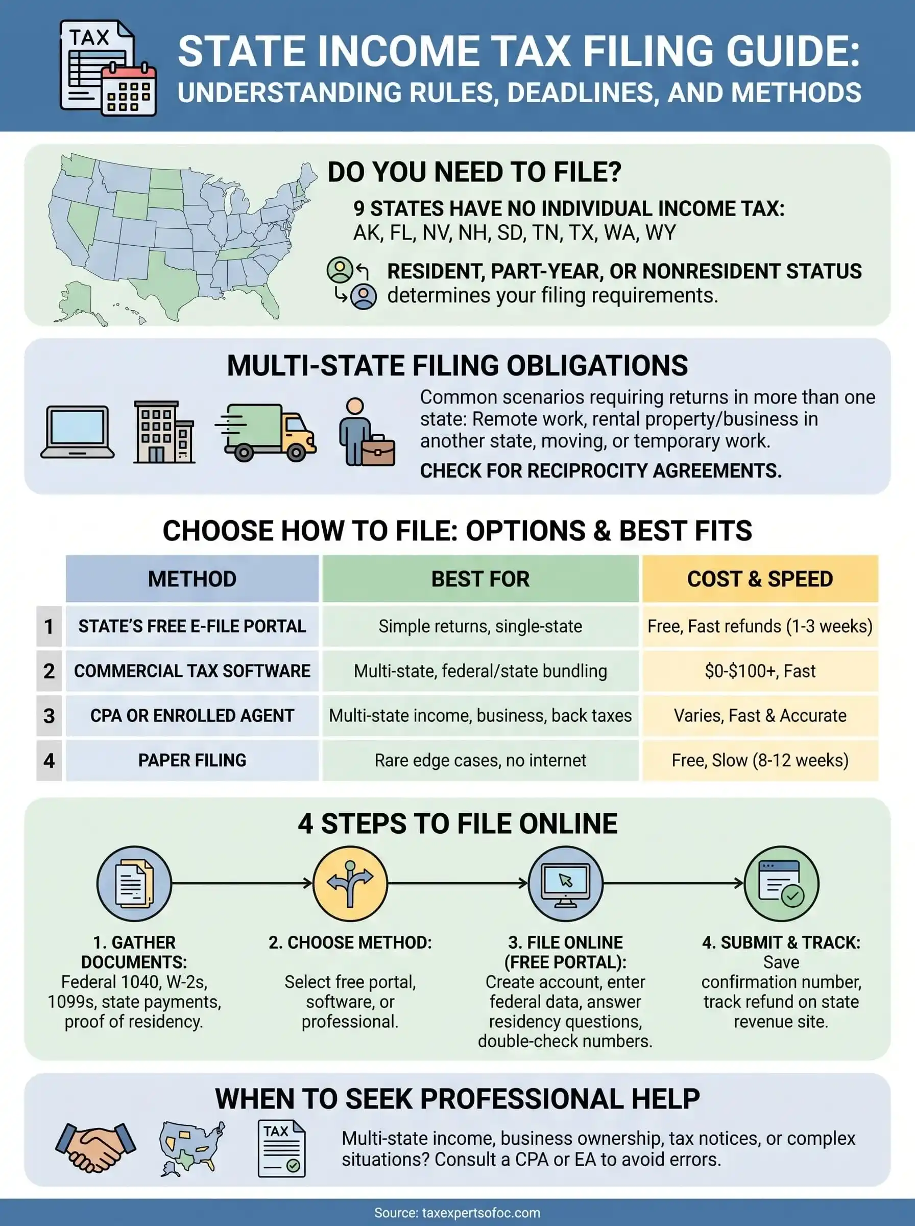 state income tax filing infographic