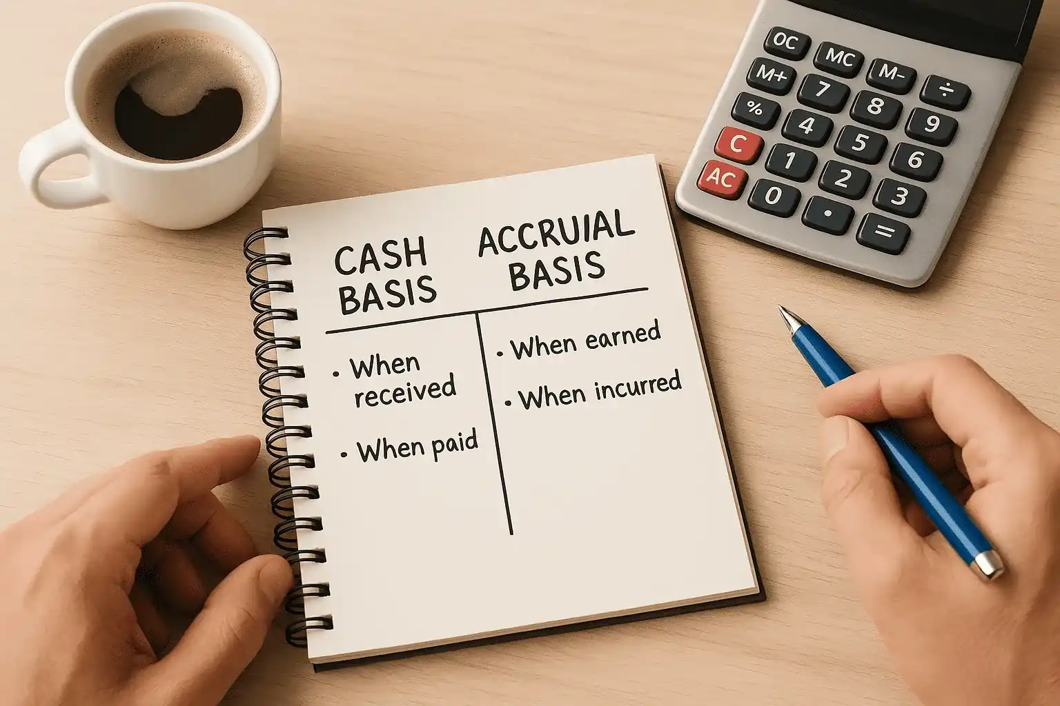 Step 1. Pick cash or accrual accounting