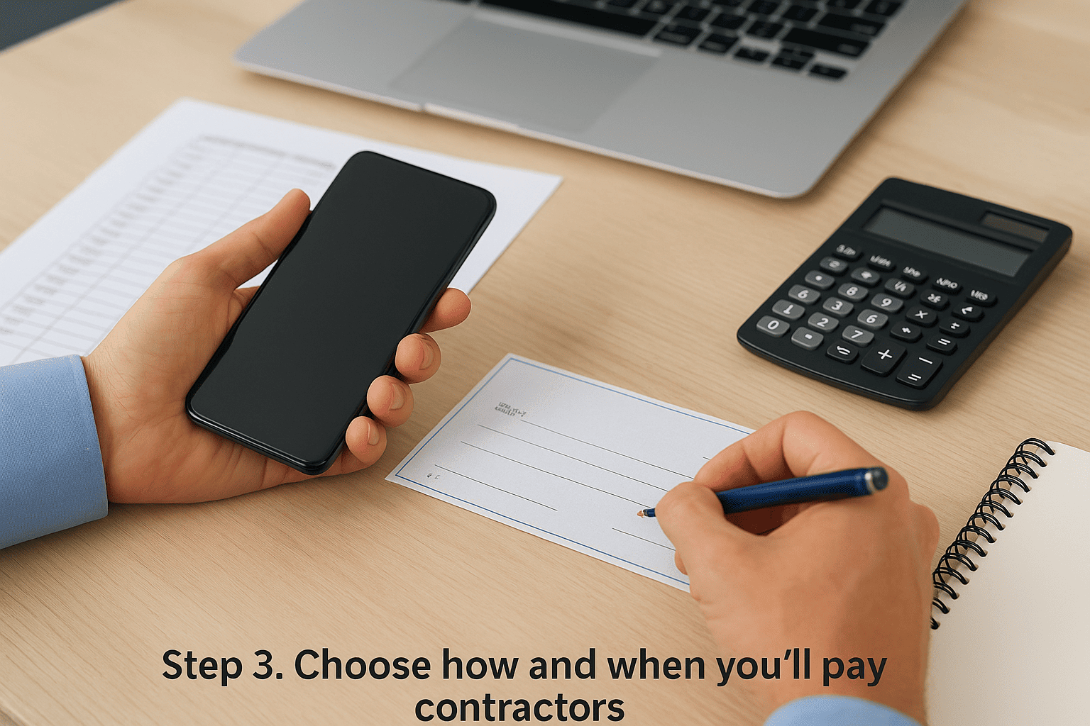 Step 3. Choose how and when you'll pay contractors