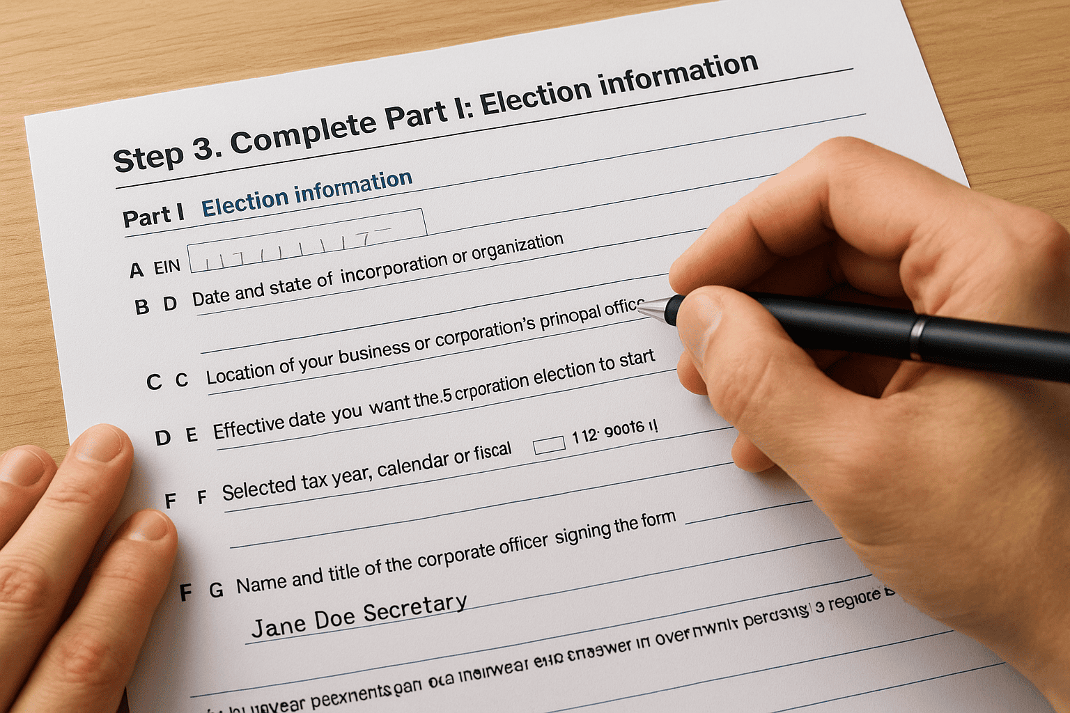 Step 3. Complete Part I: Election information
