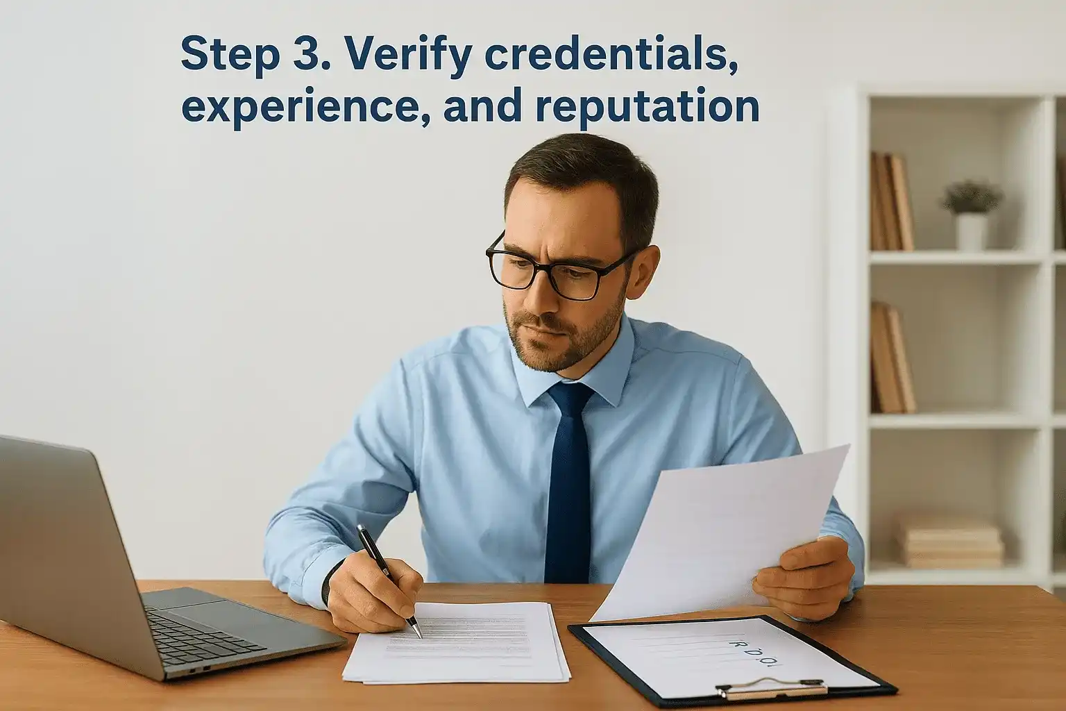 Step 3. Verify credentials, experience, and reputation