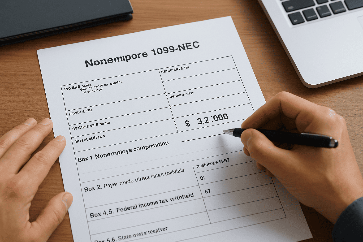 Step 4. Fill out Form 1099-NEC box by box