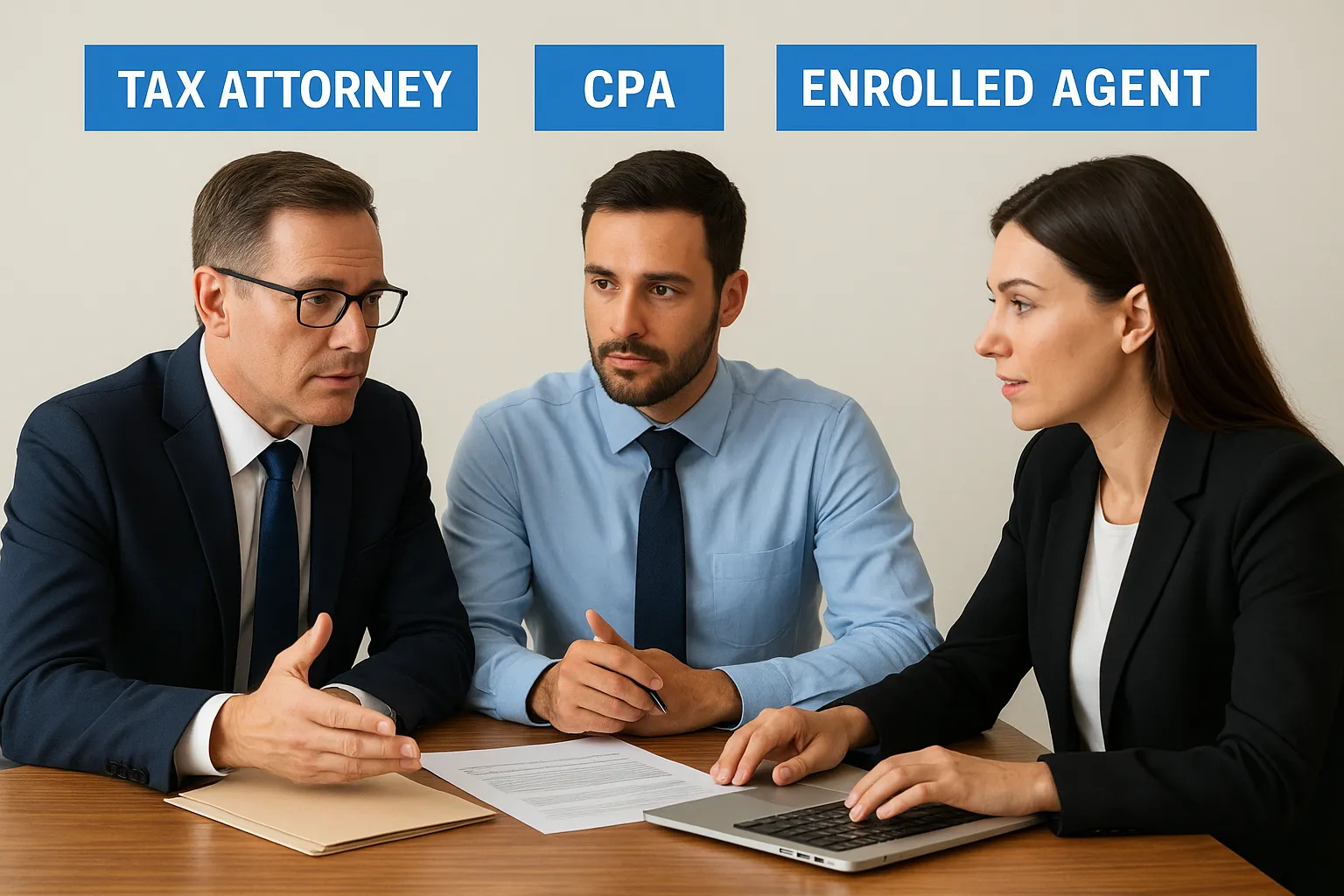 Tax attorney vs. CPA vs. enrolled agent for IRS issues