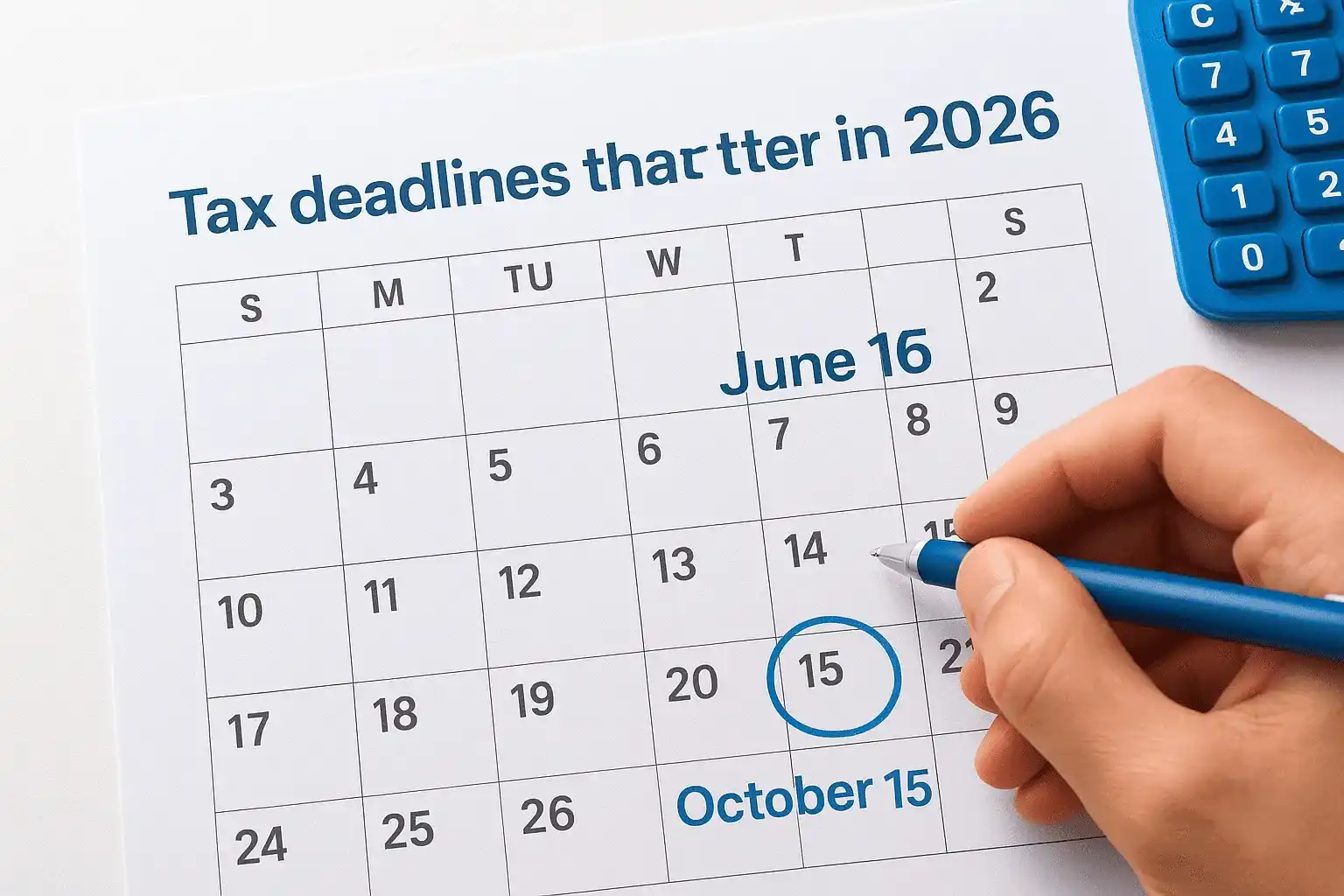 Tax deadlines that matter in 2026