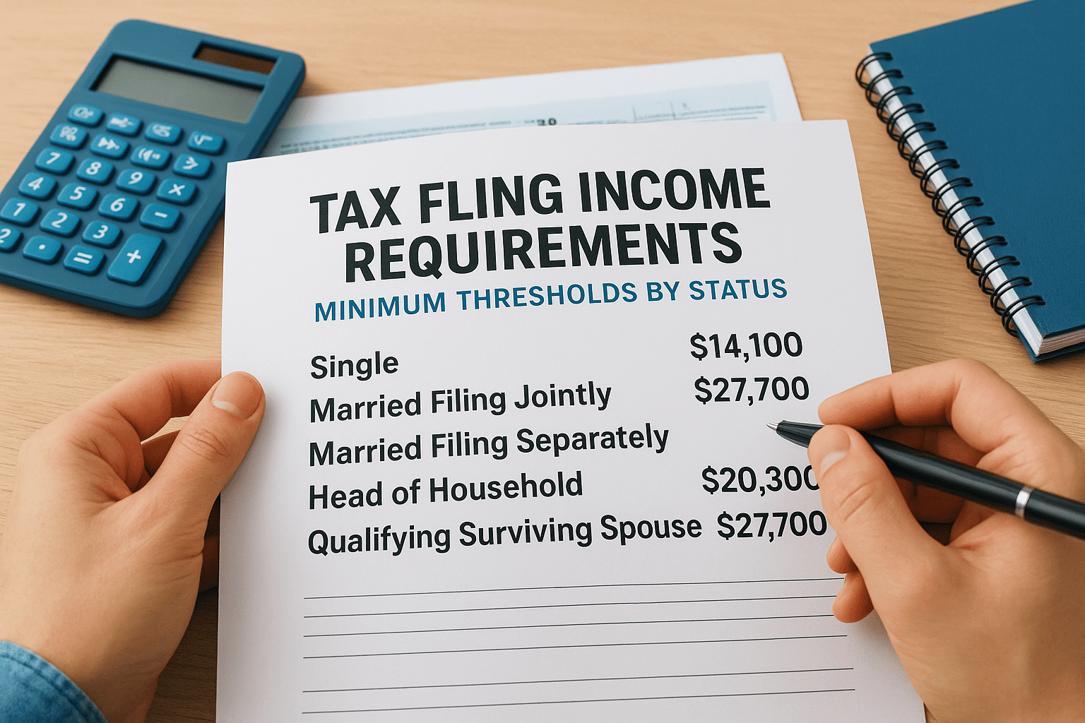 tax filing income requirements