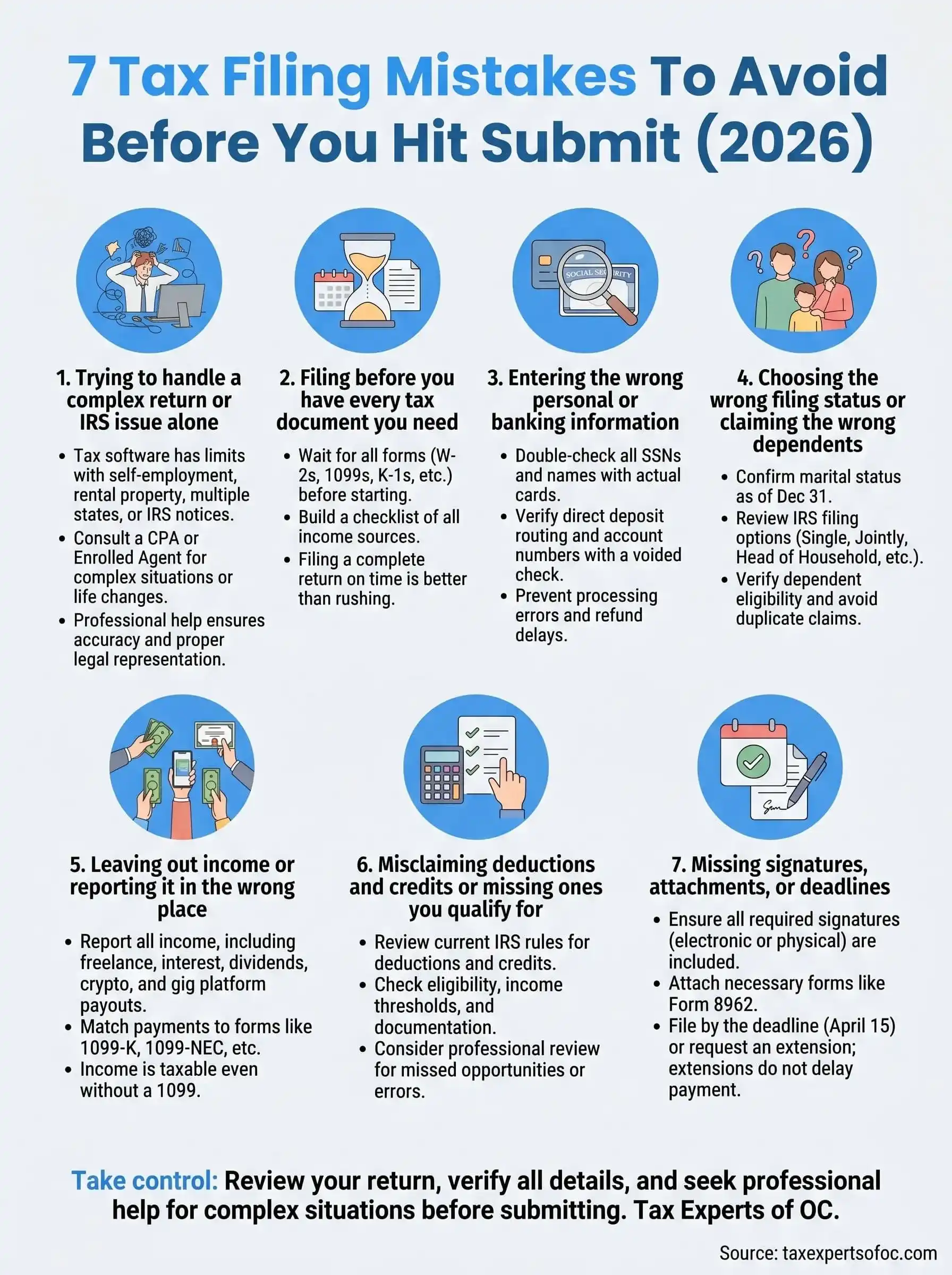 tax filing mistakes infographic