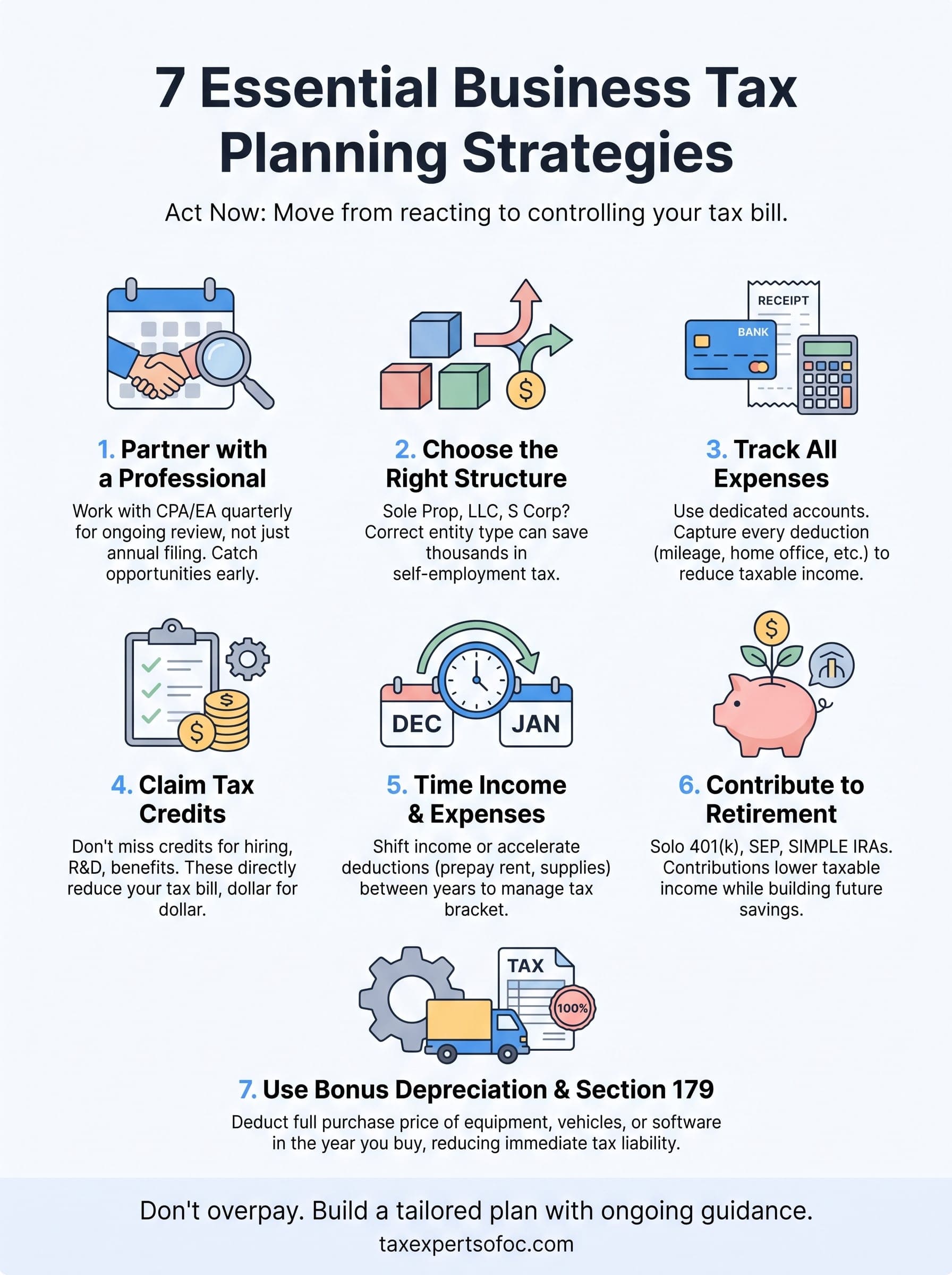 tax planning business infographic