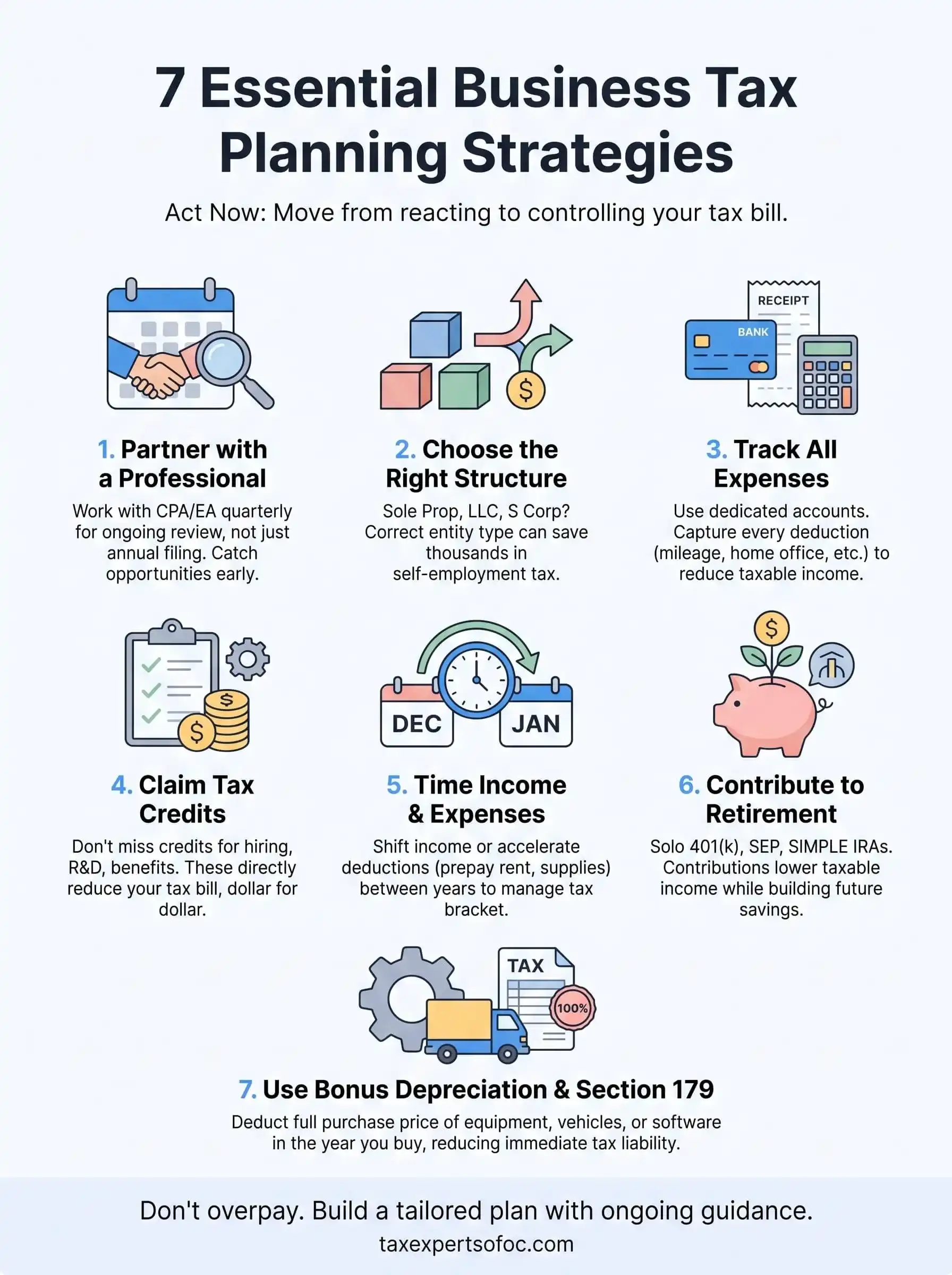 tax planning business infographic