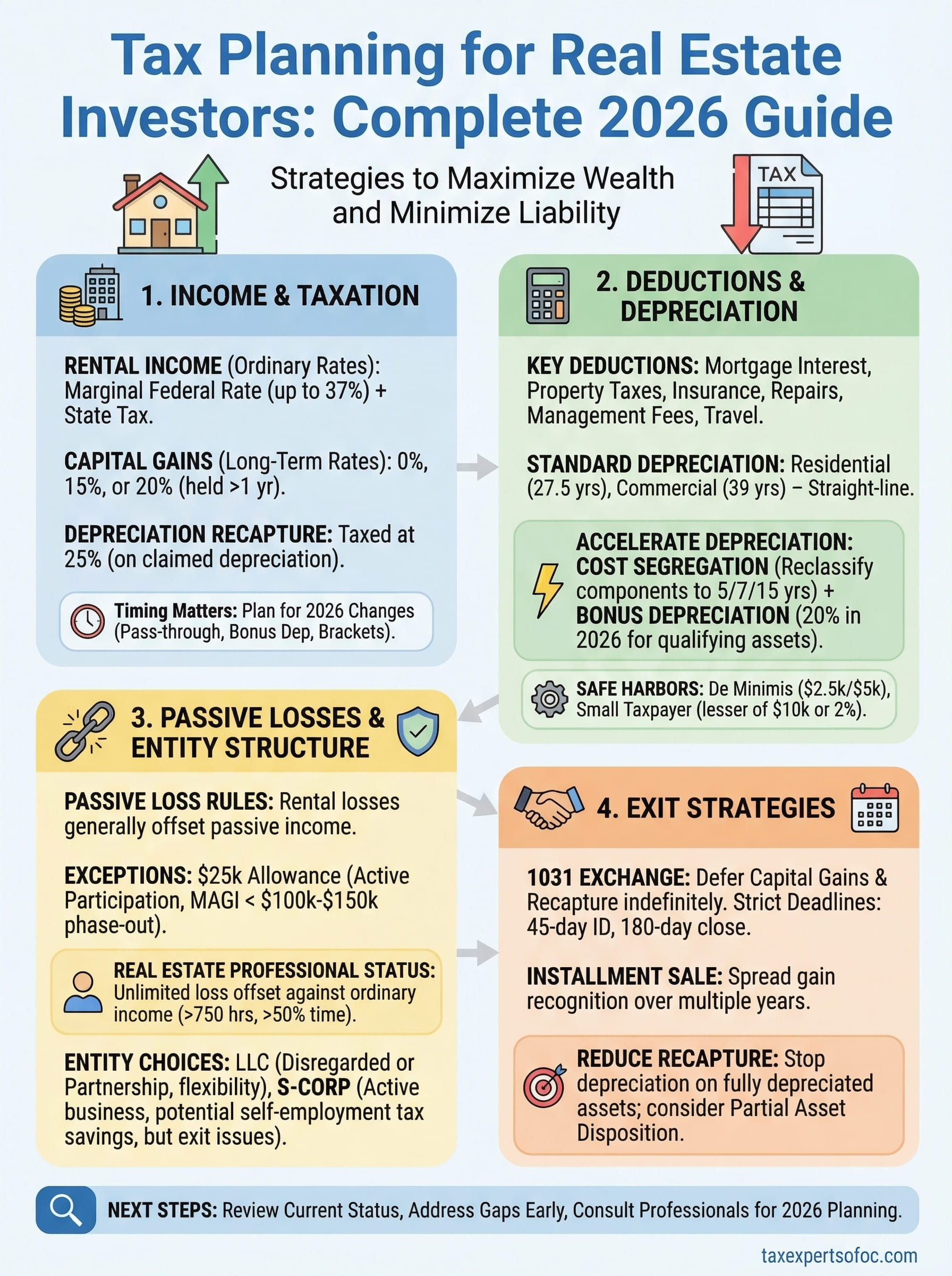 tax planning for real estate investors infographic