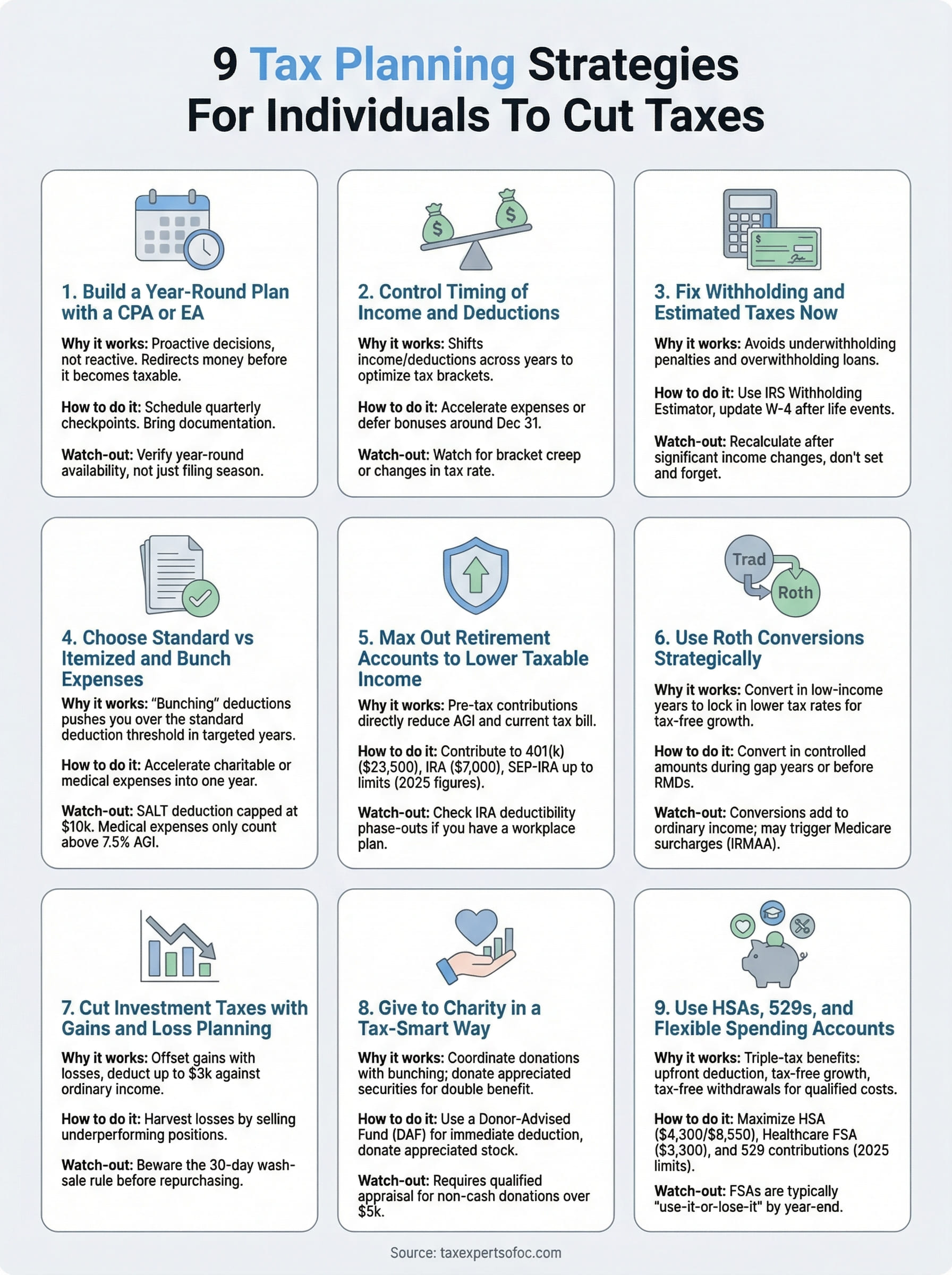 tax planning strategies for individuals infographic